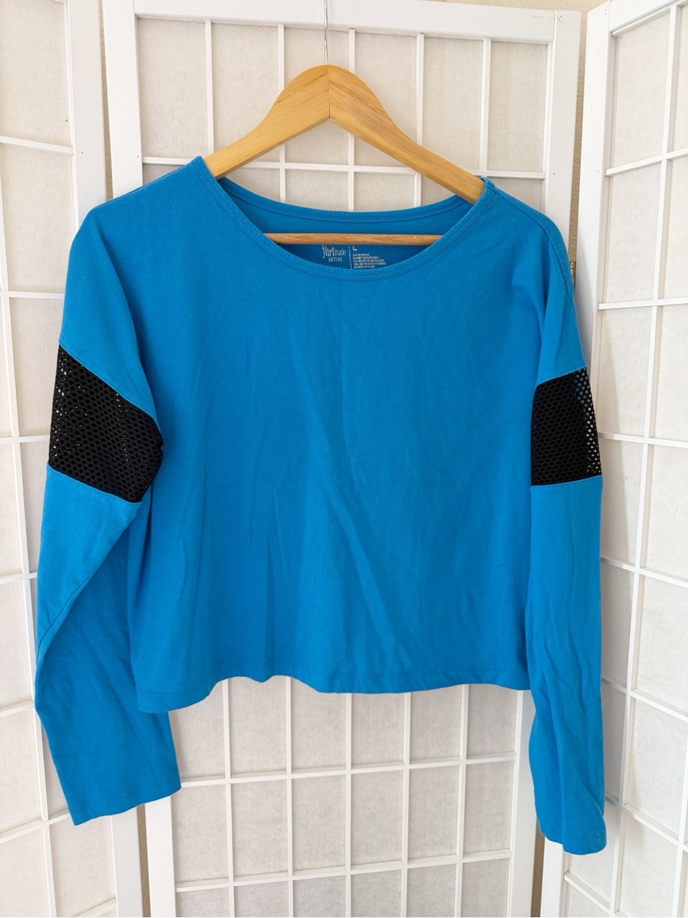 Flirtitude Blue Black Long Sleeve Top Large